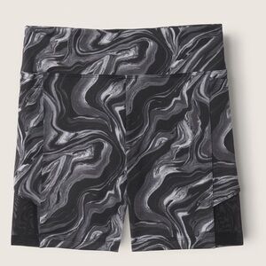 PINK Victoria’s Secret black gray swirl Compression athletic Shorts Medium